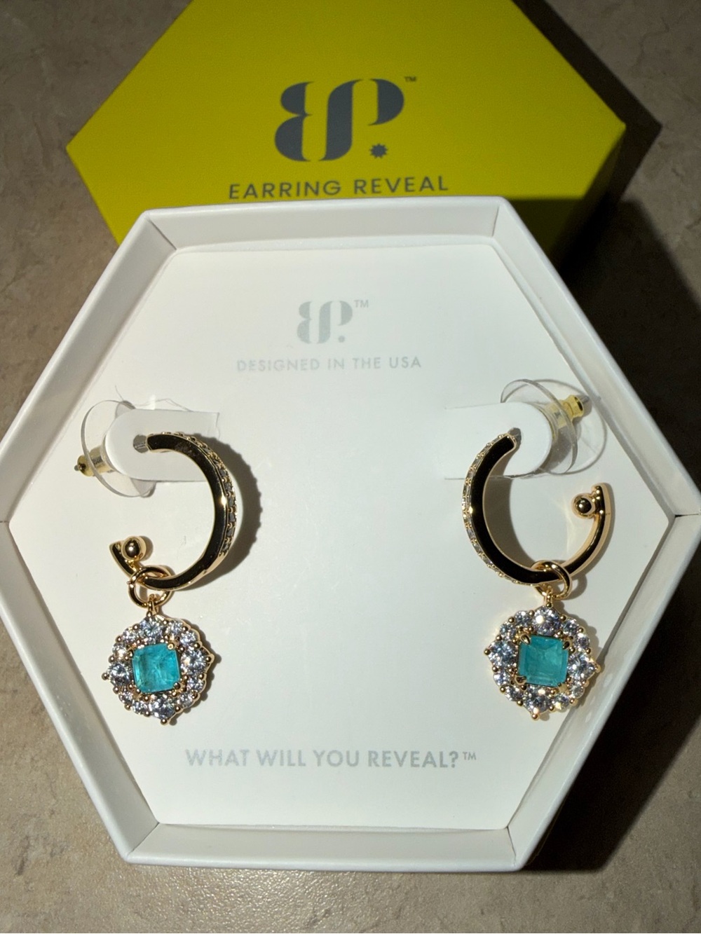 BP Brand New OG Earrings-Versatile Queen Color Changing Stone on Gold